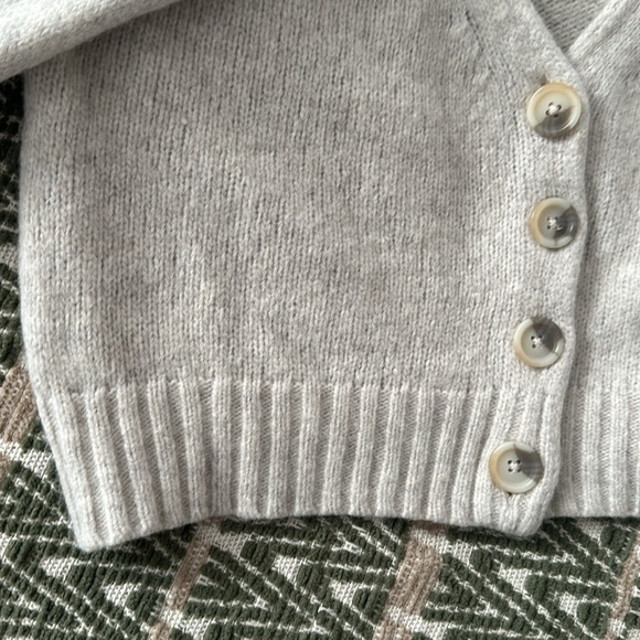 Aritzia Wilfred, cropped button down sweater - Light Gray - Picture 6 of 8